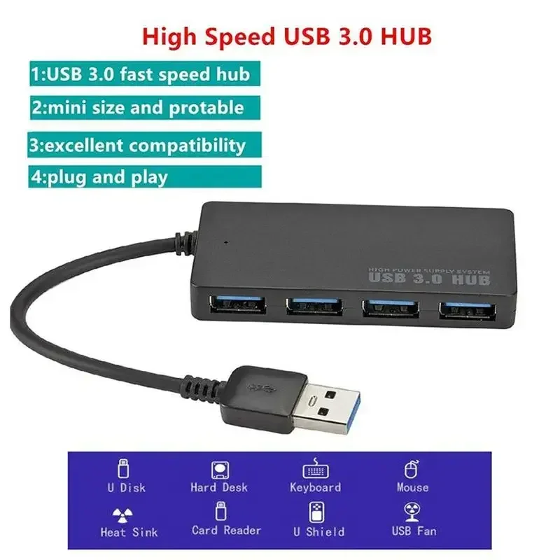 USB Hub USB 3.0 4 PORT Type C HUB High Speed Data cable Convertor adapter Support Multi Systems Plug and Play USB Adapter