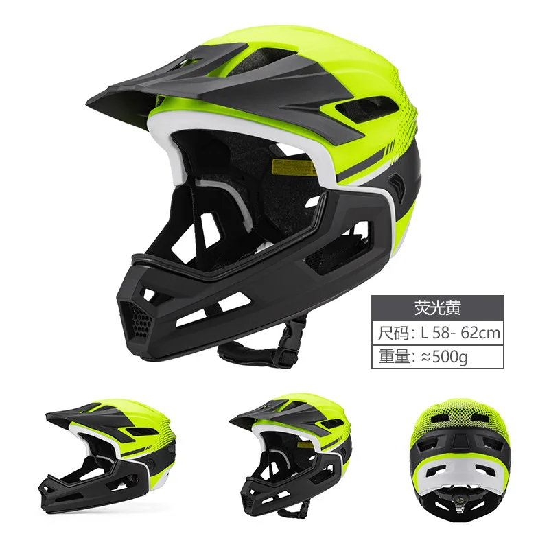 Eastinear Erwachsenen-MTB-Helm Fahrrad-Vollgesichtshelm Abnehmbarer Einteiliger Motorrad-Sicherheitshelm Kopfschutz für Outdoor-Aktivitäten