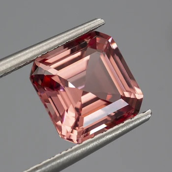 New Asscher Cut Lab Grown Padparadscha Stone Synthetic Corundum Padparadscha Sunset Orange Color Stones