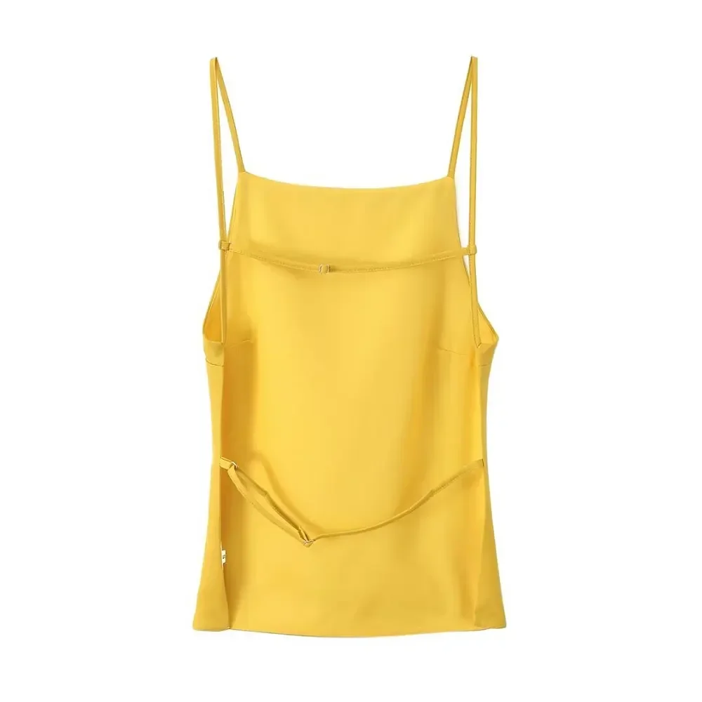 Willshela moda donna canotta senza schienale collo quadrato spalline sottili donna chic signora casual basic Mujer top canotta