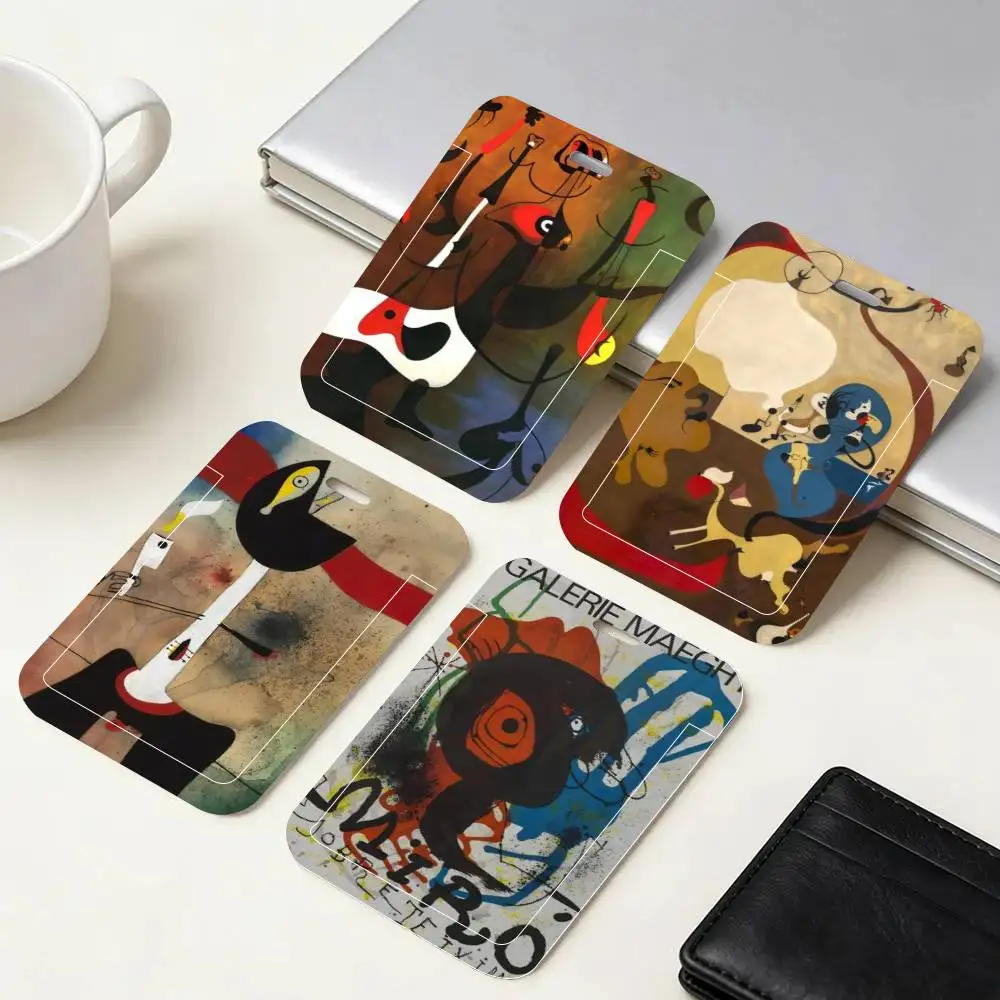 

Современный сюрреалистический брелок-держатель для ID-карты/пропуска с изображением произведений искусства Жана Миро, на шейном ремешке, с подвеской, для ключей и рабочих удостоверений