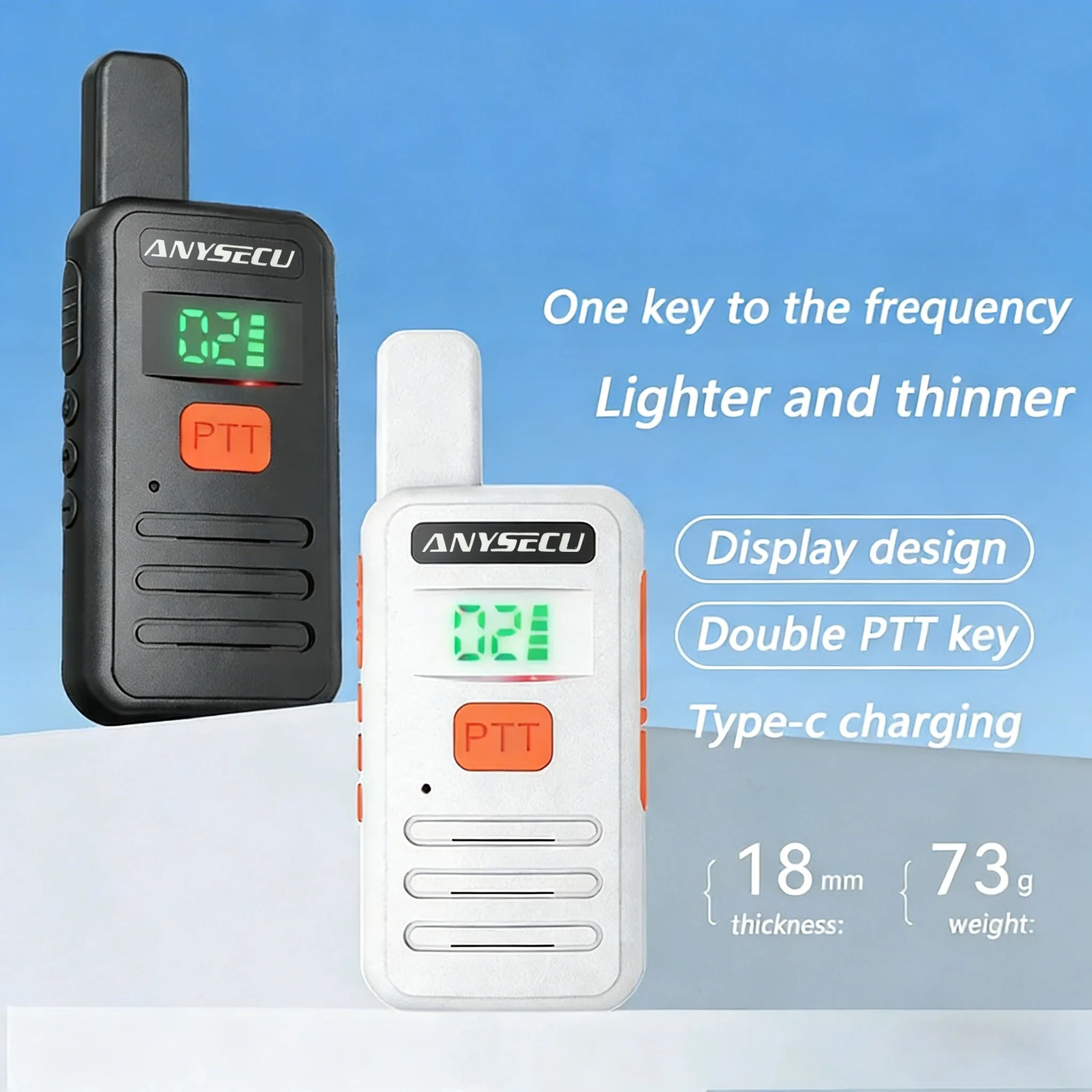 2PCS T1 Mini Walkie Talkie PMR446 Professional Wireless Radio Portable Suitable for Outdoor Hunting Cafe Two-way Radio