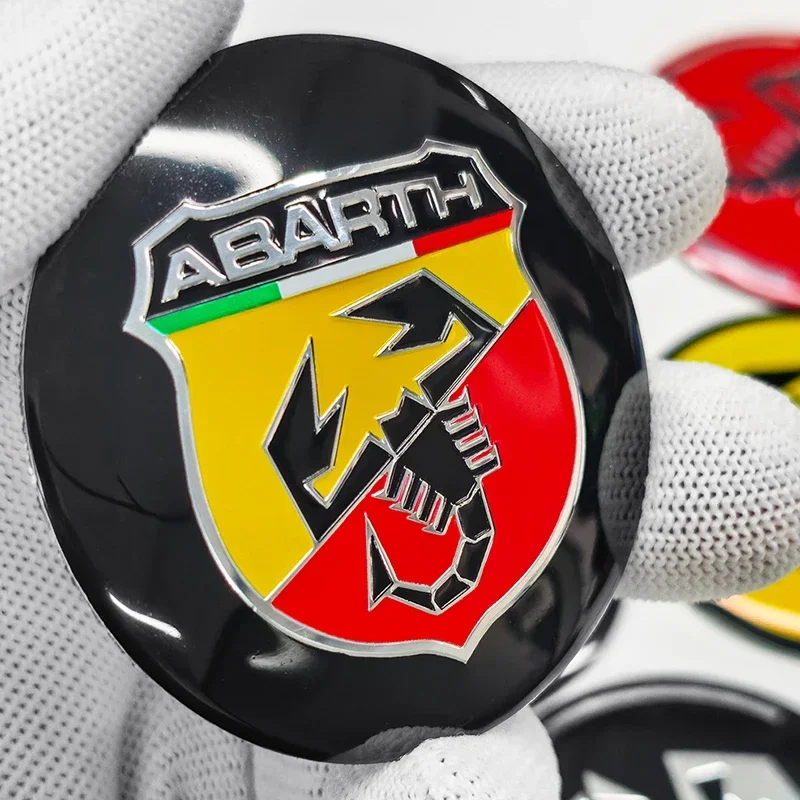 4pcs 3D 56mm Car Wheel Center Sticker Hub Cap Decal Emblem For Fiat Abarth 500 Ducato Panda Talento Linea Idea Spider Cronos view 3