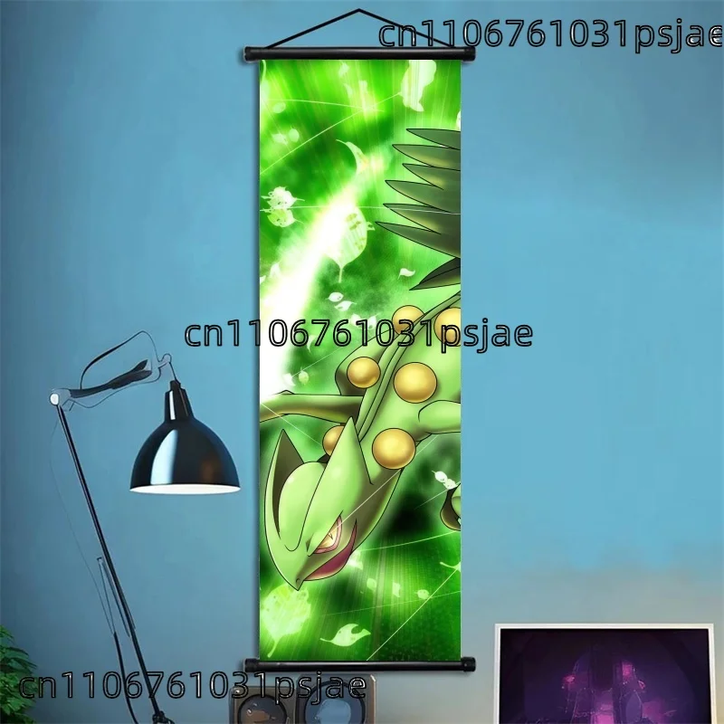 شعبية البوكيمون Sceptile Grovyle التمرير الفن القماش الجدار الشنق المشارك شخصيات كرتونية ديكور المشجعين جمع هدايا الطلاب