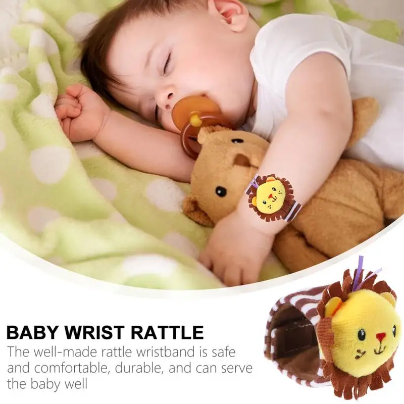 Baby Wrist Rattles Plush Soft Baby Animal Wristband Toys Funny Foot Rattles Toy Educational Baby Arm Hand Bracelet Rattle 0-3