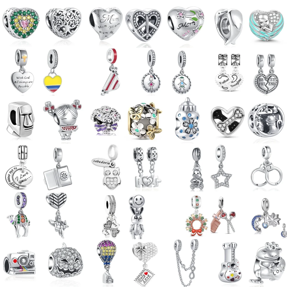 

Hot Selling 925Silver Camel,Hot Air Balloon, Pentagram,Scissor Pendant,Fit DIY Exquisite Jewelry Of Original Bracelets in Europe