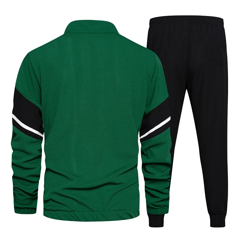 Autumn Men Tracksuits Green Sportswear Suits 2022 Men's Sets US Size Jacket + Pants Casual Tracksuit Male Sweatshirt 2 Piece Set