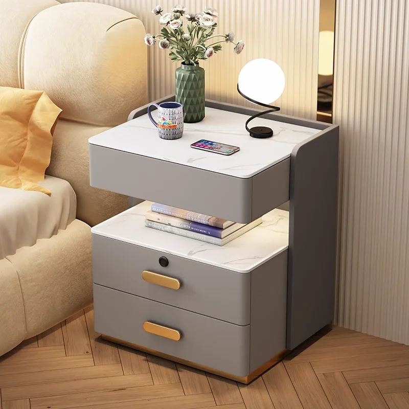 Modern 20w Fast Wireless Charging USB-C Hub Smart Bedside Table with Touch Control Light Emitting Diode Emotional