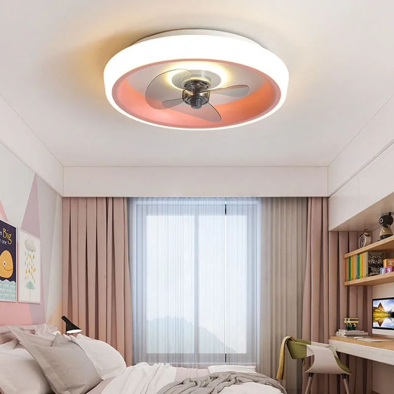 

NEW 50CM Ceiling Fans Light Bedroom Living Room Dining Room Invisible Blades Silent Fans Lighting Low Floor Fan Lamp Ventilator