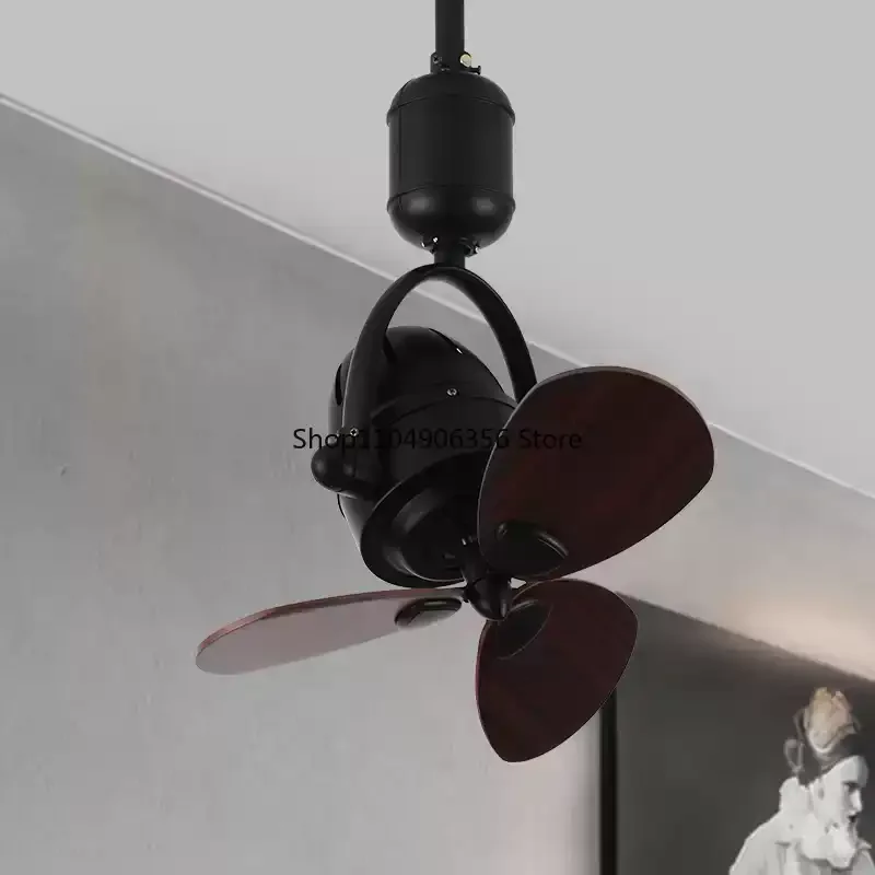 Para sacudir la cabeza pequeño ventilador de techo 16 pulgadas mini luz de lujo colgante de pared de doble propósito gran volumen de aire sin lámpara ventilador de techo