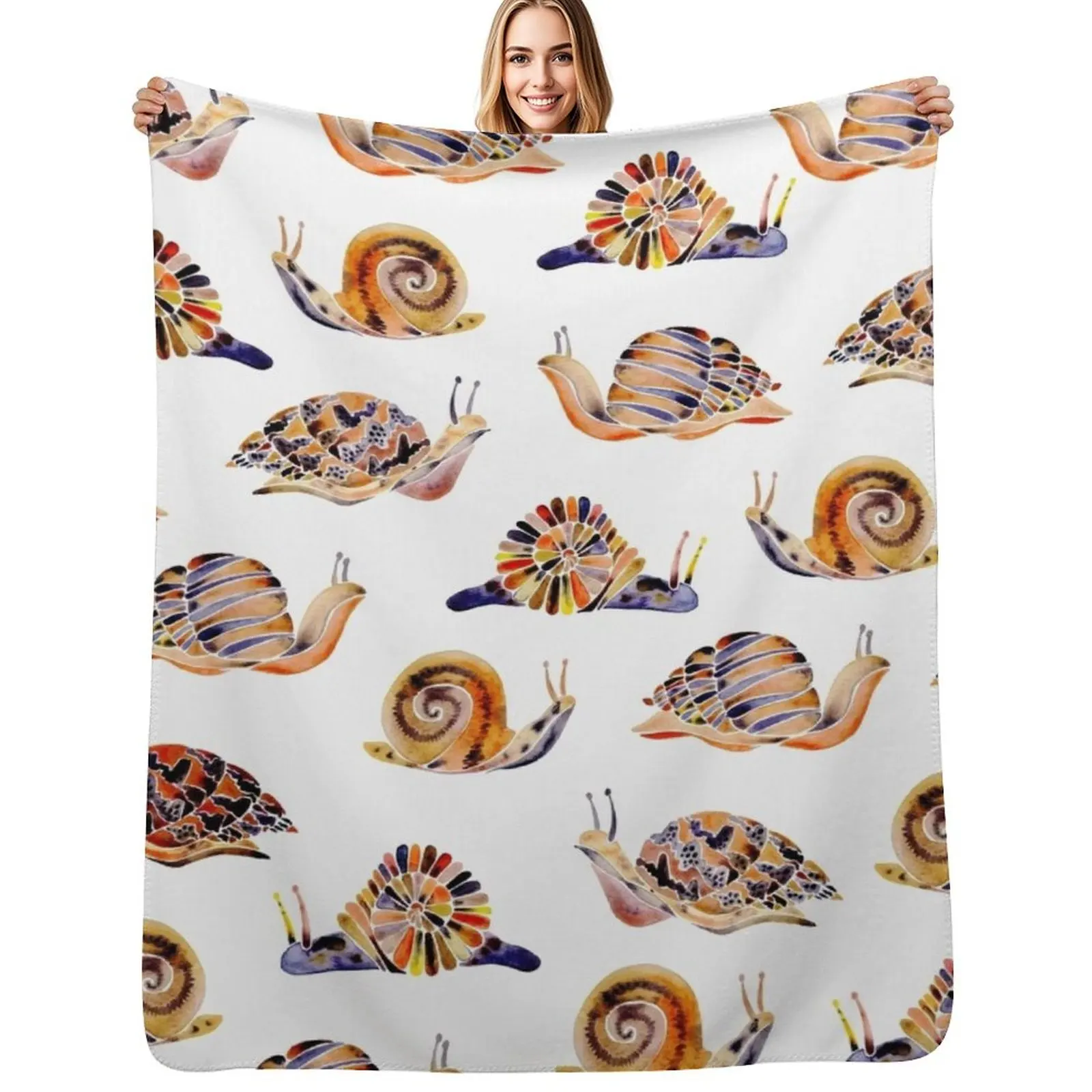 

Snail Collection Throw Blanket Elegant Warm Throw Blanket for Hotel Home