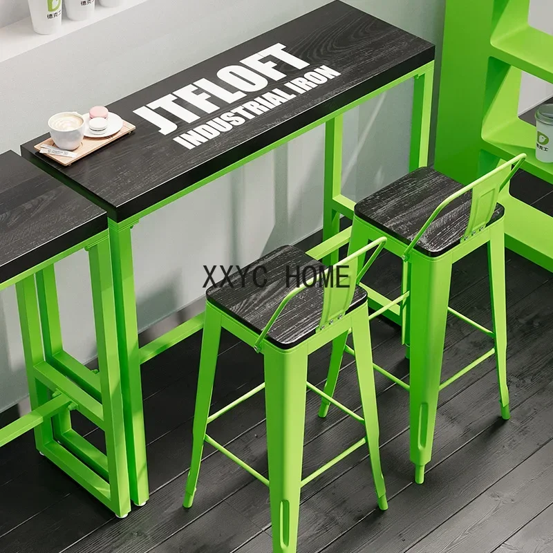 Table and Chair Combination Coffee Shop Creative Goblet Table Wrought Iron Bar Counter Long Table