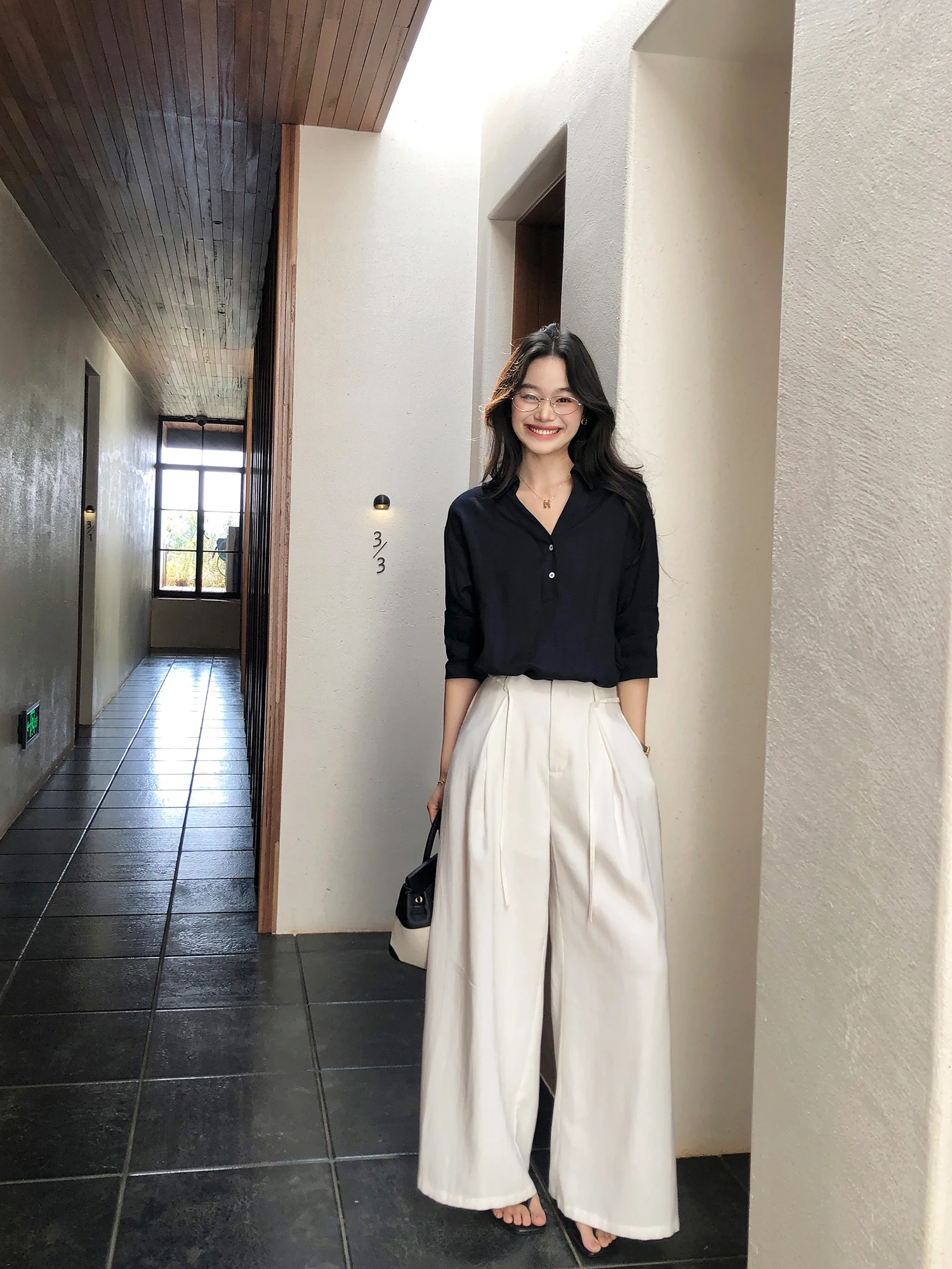 

Pusumede Casual Loose Women's Wide Leg Pants Draped Loose Fit Comfortable Casual Long Trousers Lazy Style Fashionable Ladies'...