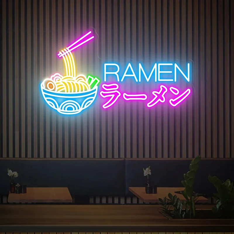 Japanese Ramen Noodles Neon Sign Fast Food Shop Wall Decor Signage Light Restaurant Kitchen Decor Custom Business Led Neon Signs