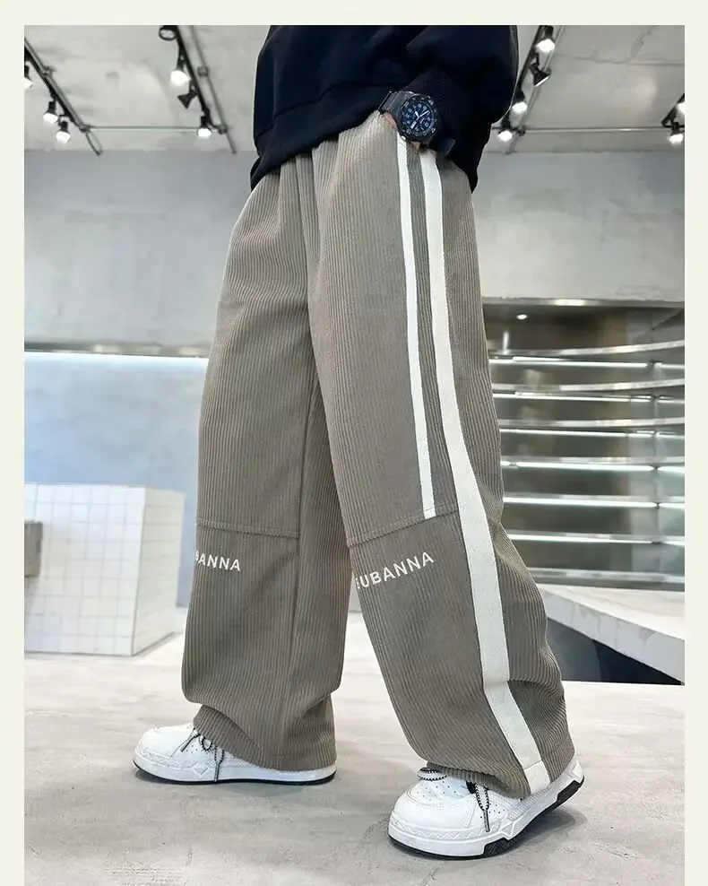 ZOETOPKID Herbst Jungen Freizeithosen Kinder Winter Lose Warme Sporthosen Schwarze Khaki-Hosen für Kinder Frühling Kinderbekleidung – Detail 6