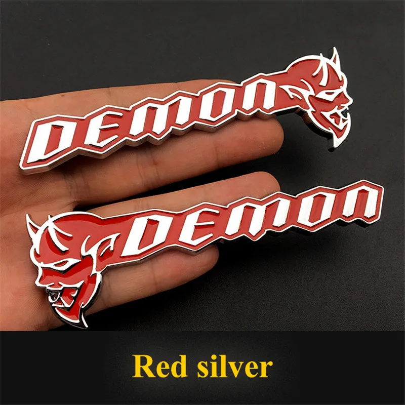 Metal Hellcat SRT Demon Emblem Car Sticker Front Grill Fender Badge Door Decal For Dodge Challenger Charger SRT GT Car Styling