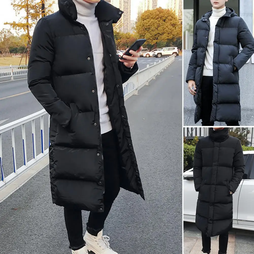 Luxo Inverno Mens Casacos Com Capuz Engrossar Plus Long Parkas Acolchoado Casacos Padding Mans Vestuário Masculino Longo Casaco De Inverno Homens