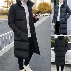 Veste à capuche longue rembourrée pour hommes, parkas de luxe, vêtements pour hommes, plus épais, rembourrage combiné, hiver