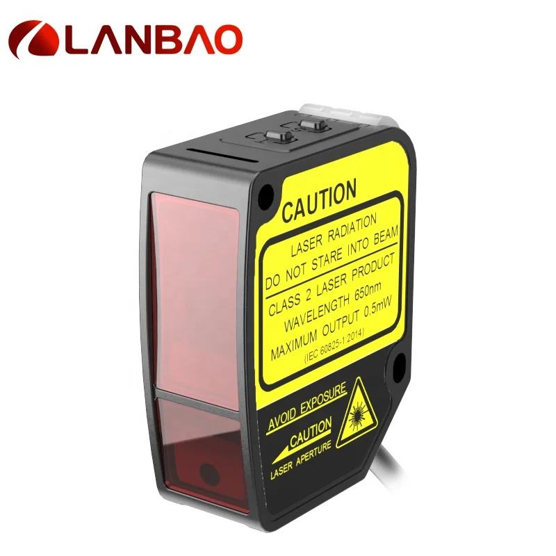 LANBAO Plastic Laser Proximity Measuring Sensor 24VDC 50mm IP67 Laser Optical Sensor