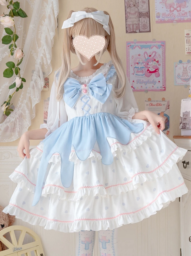 Lolita Dress Daily Cute Sweet Three-Section Suspender JSK Skirt