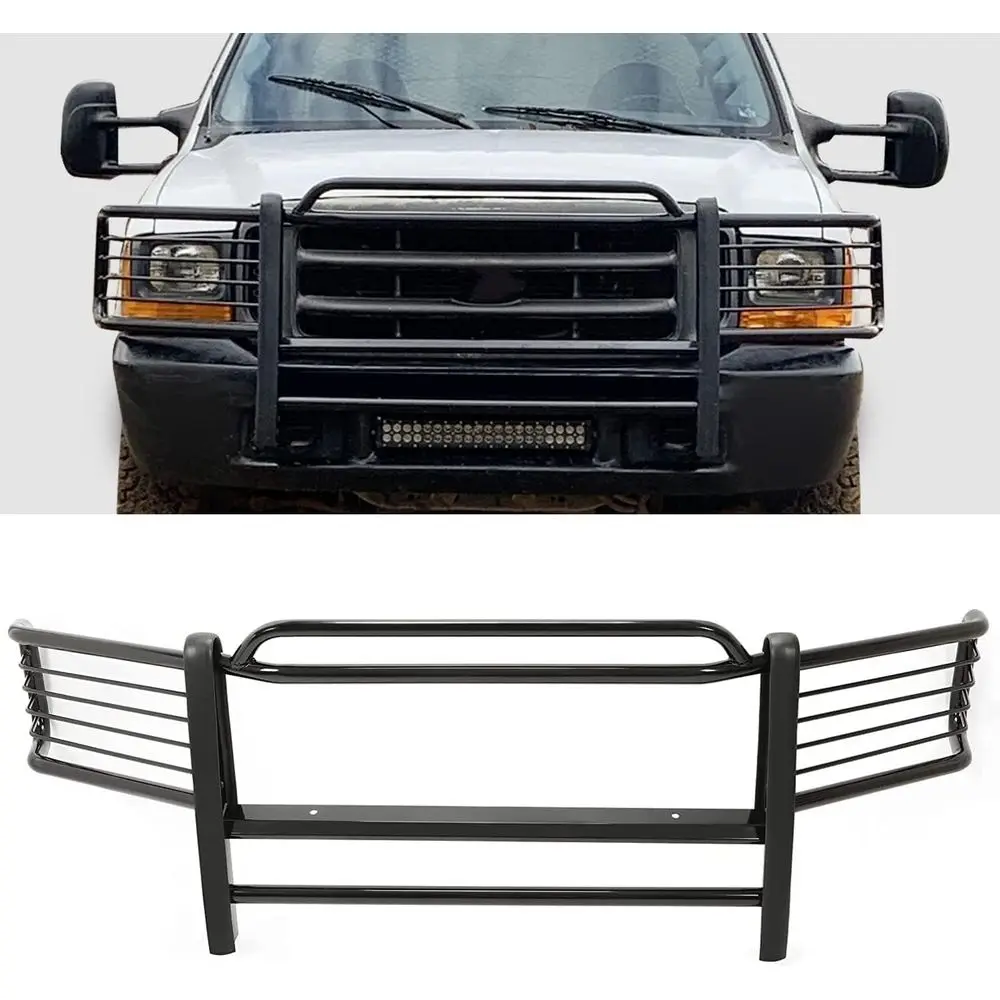 

Черная стальная решетка-кенгурятник с порошковым покрытием для Ford F-250/350/450/550 1999-2007 гг. и Excursion 2000-2006 гг.