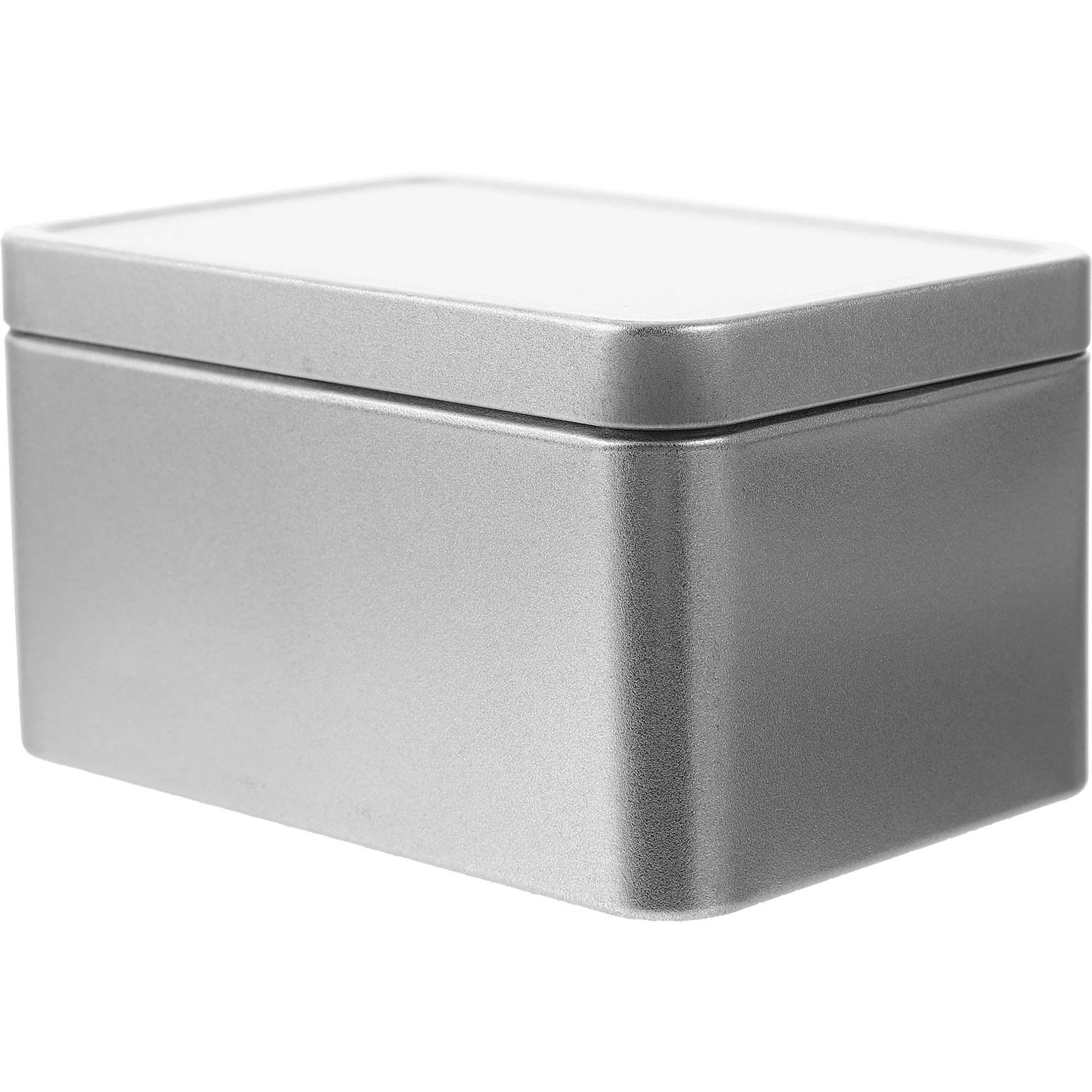 

Tea Tin Box Snacks Small Cookie Metal Storage Tins Silver Color Large Capacity Sealed Lid Home Decoration Gift Ideas