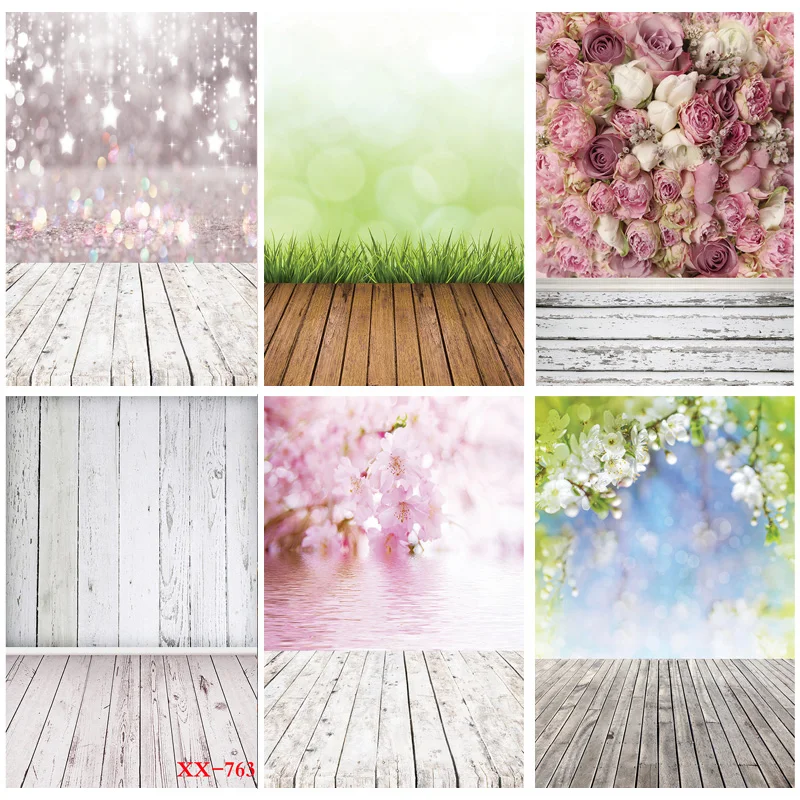 

Vinyl Custom Photography Backdrops Props Flower Landscape Wooden floor Photo Studio Background 21922 ZLDT-14