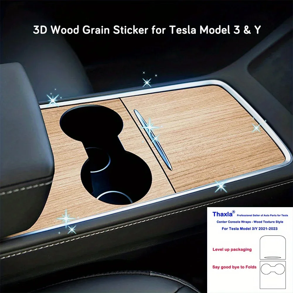 Tesla Model 3 & Model Y Premium Dashboard Wrap Kit Matte Carbon Fiber Wood Grain Pattern Sticker Protector for Model 3 highland