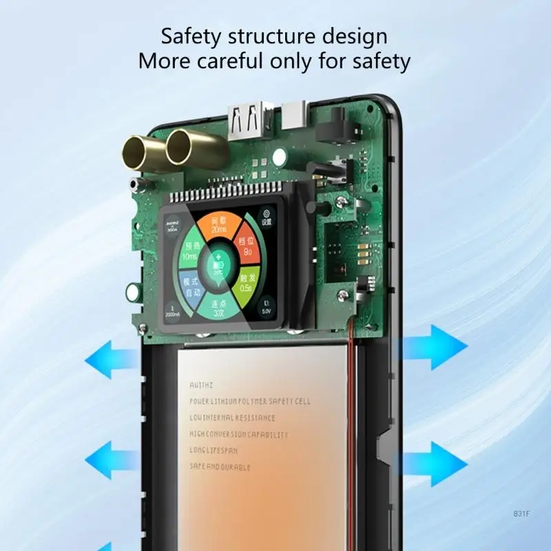 AWithZ U3 plus แบบพกพาขนาดเล็กจุดเครื่องเชื่อมจุดเชื่อมเครื่องแบตเตอรี่บัดกรีจุดเครื่องเชื่อมซ่อมเครื่องมือ 7500mAh