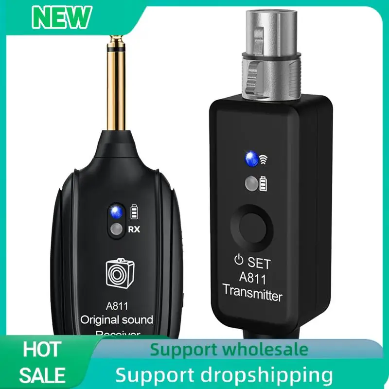 

Solid A811 Wireless Microphone Converter Adapter Transmitter And Receiver Wired To Wireless Dynamic Microphone