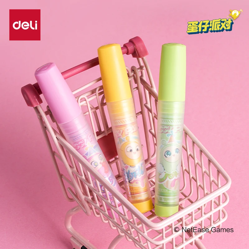 Deli 3pcs Highlighter Pen Fluorescence Pens Art Marker Pens Stationery Drawing Painting Kawaii Pens School&Office Supplies Gift