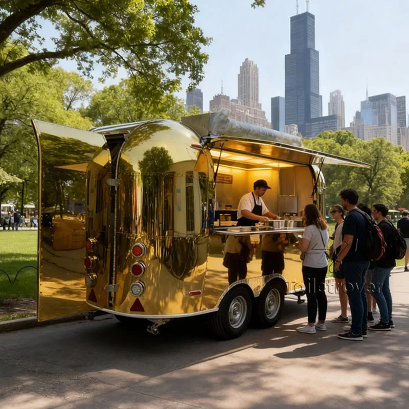 

Commercial Luxury Street Food Cart Waffle Crepe Dessert Pancake Donut Food Truck Registration Germany Fast Food Trailer