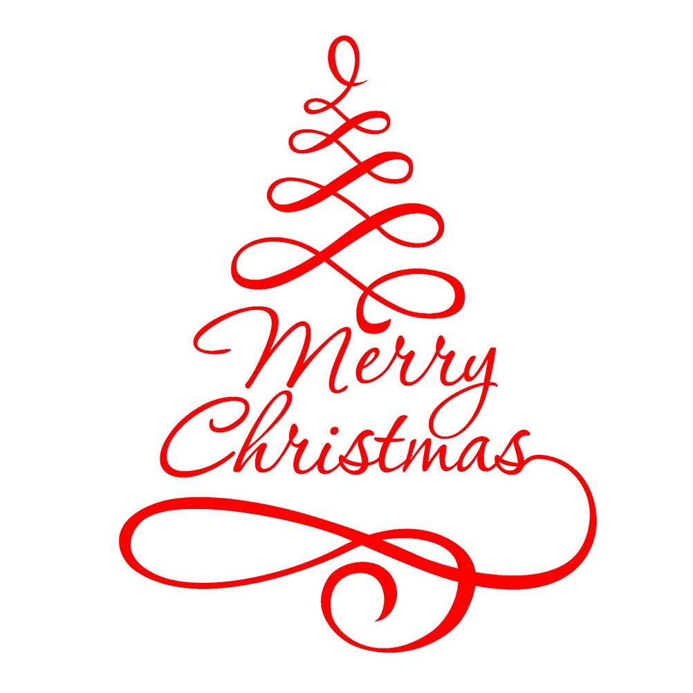 

Christmas Wall Sticker PVC Material Merry Red Stickers Small No Damage for Decal Mural Easy to Apply