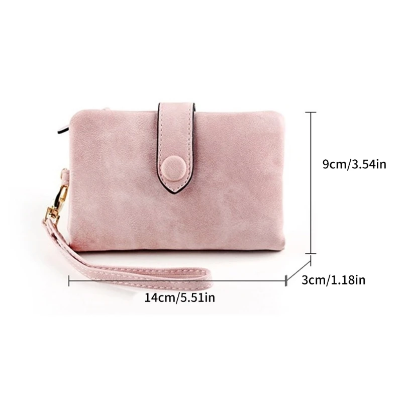 Womens Small Compact Bifold PU Leather Pocket Wallet Ladies Mini Purse Leather Female Clutch Card Holder Bag