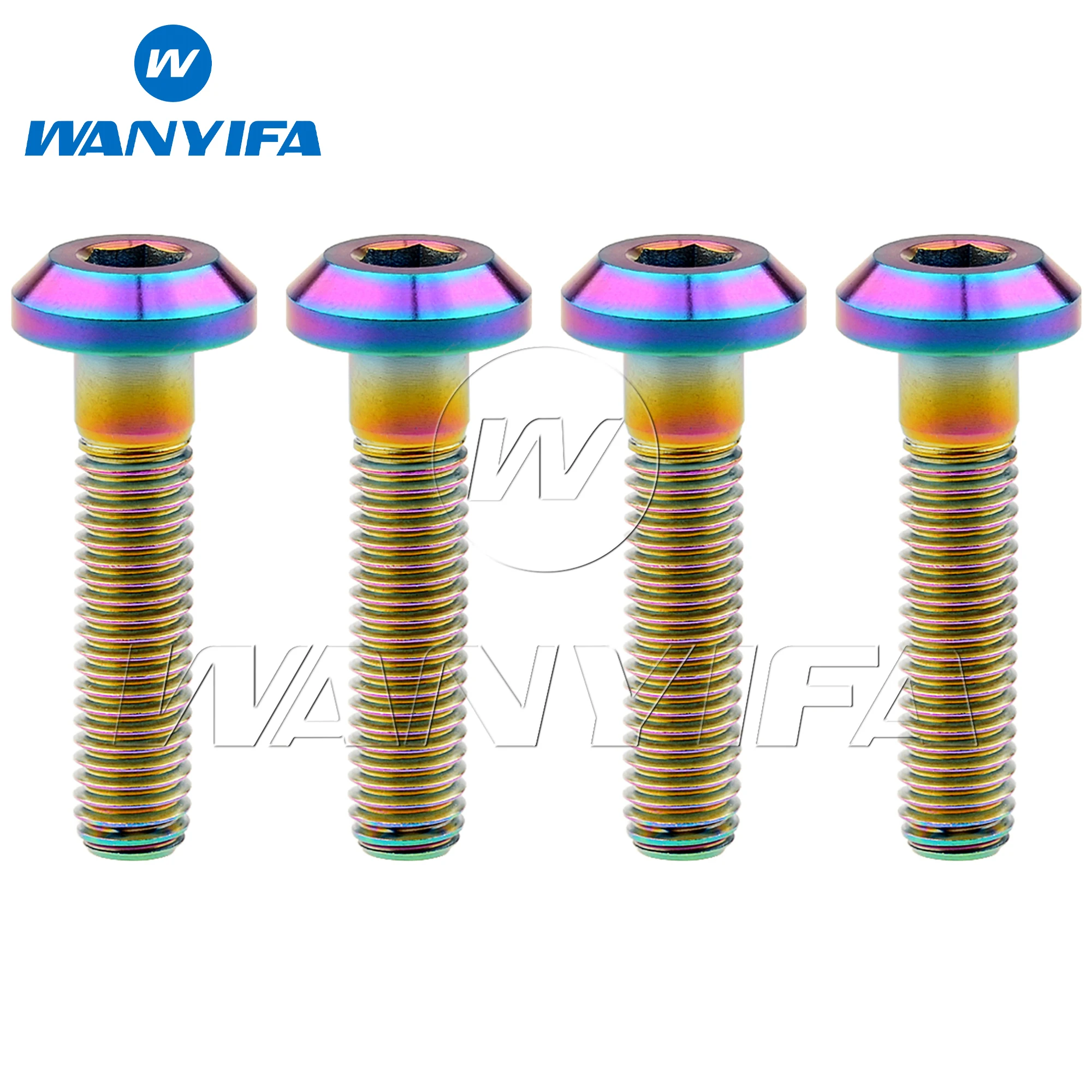 Wanyifa 4pcs bullone in titanio M8x15 20 25 30 35 40mm vite a testa esagonale a traliccio piatto per freno moto da bicicletta