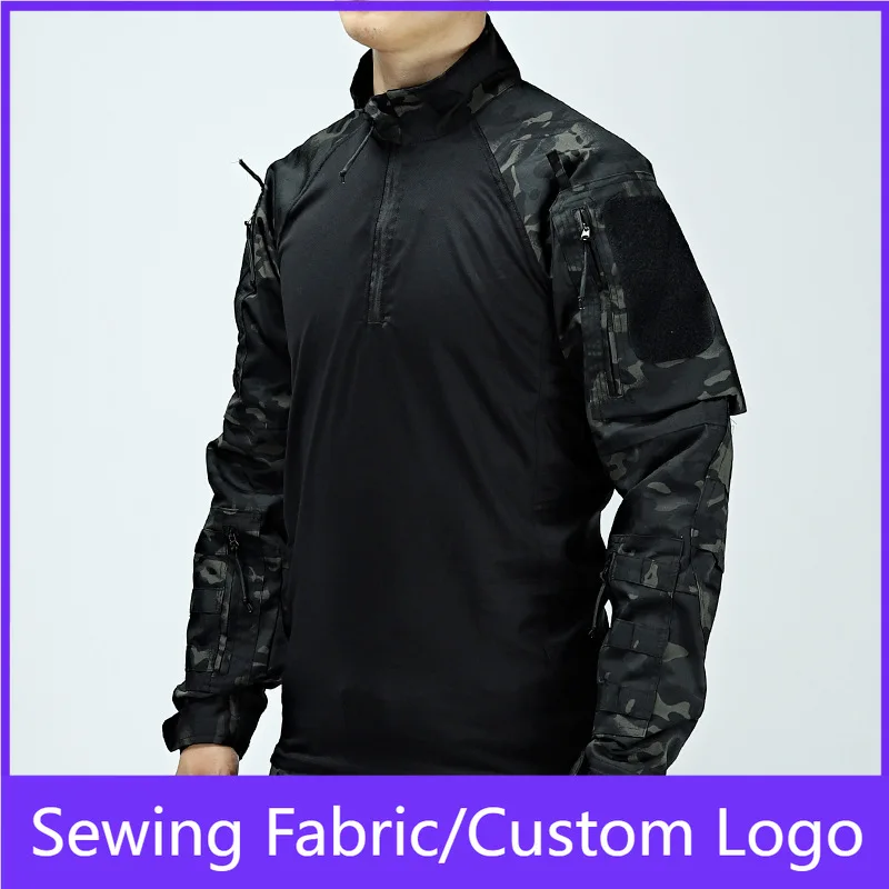 Mens Long Sleeve Tactical Shirt T-Shirt Men's Military Rapid Assault Army Combat Rapid Assault Slim Fit with Zipper Hunting Tops