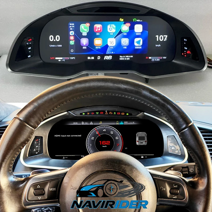 For Audi R8 2007–2015 Full LCD Virtual Cockpit Digital Instrument Cluster Speedometer Dashboard Tachometer Car Interior Upgrade