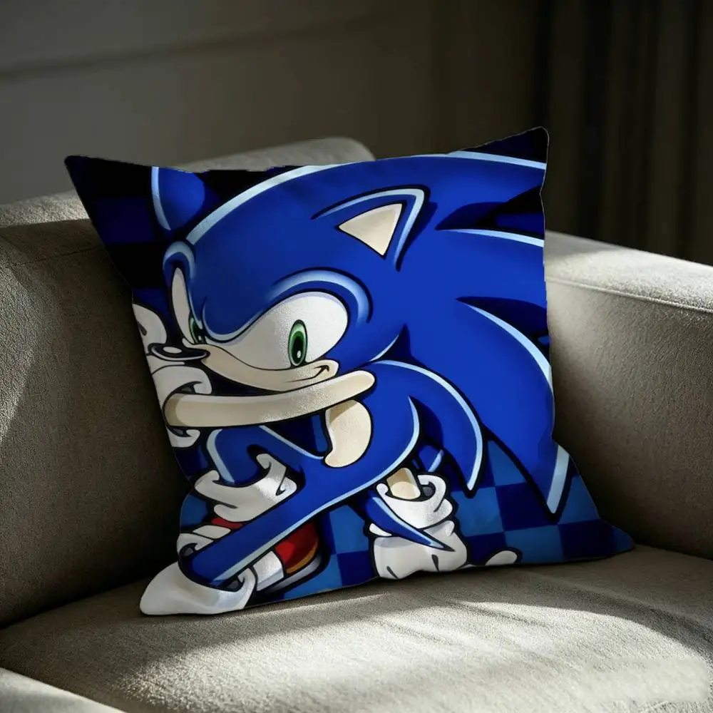 So-Sonic Game The H-Hedgehog  Square Sofa Pillow Cover Solid Color Living Room Home Decor Cushion Case - view 4