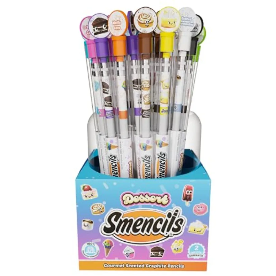 

Dessert Smencils Cylinder HB #2 Scented Pencils 50 Count Recycled Newspaper Pencils School Supplies Gifts for Party Favors Clas