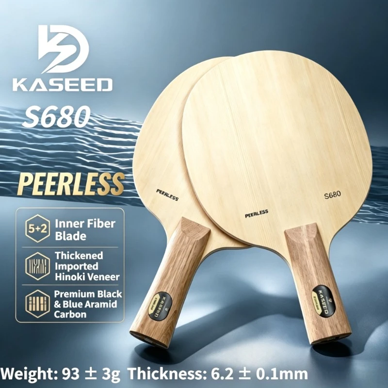 KASEED PEERLESS S680 7Ply Table Tennis Blade 5+2 Inner Carbon Hinoki Surface Professional Ping Pong Paddle for All-Round Play