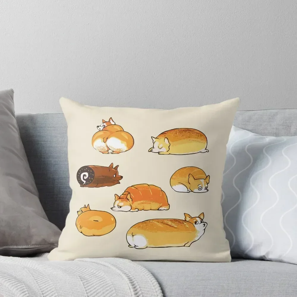 

Bread Corgis Throw Pillow pillow pillowcase Christmas Pillowcase Cushion Cover Luxury pillow
