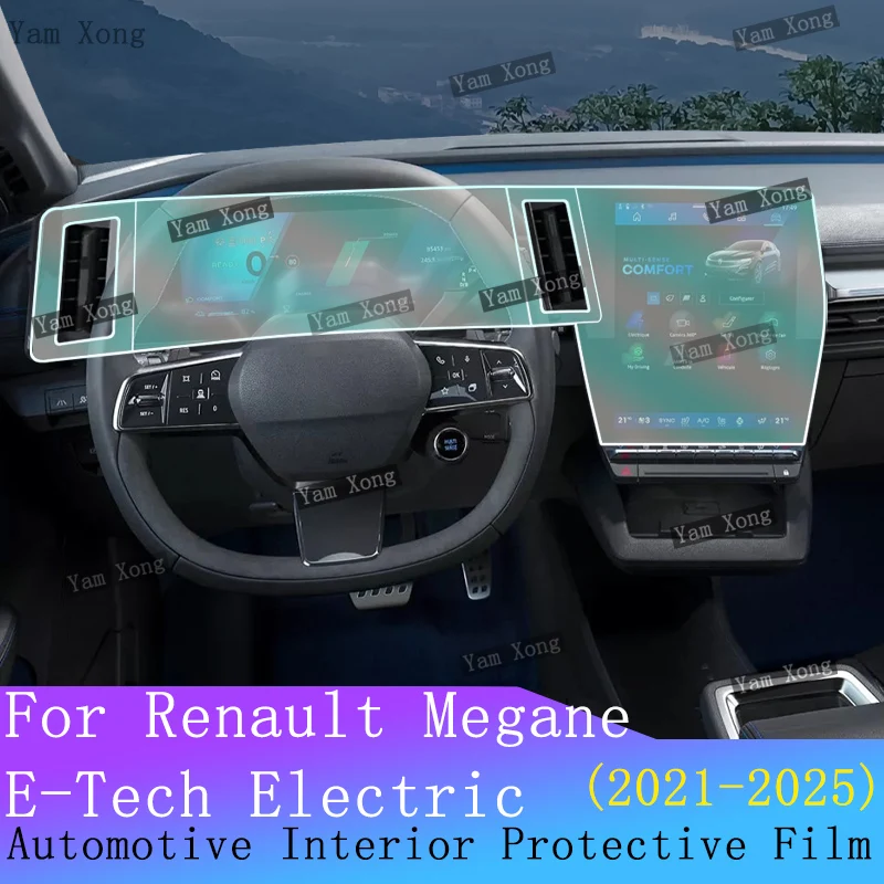 

For Renault Megane E-Tech Electric Car Navigation screen Protection Full set interior Film LED Center Console Anti-scratch Films
