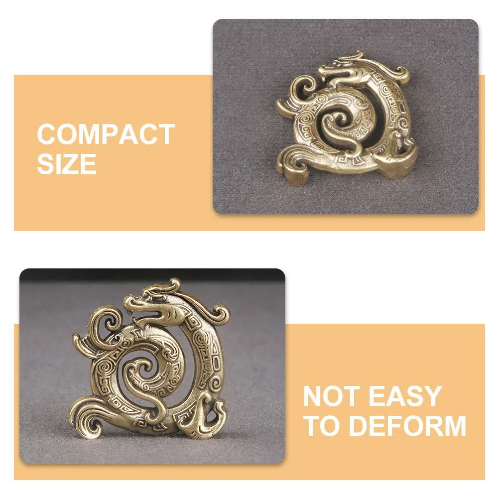 Estátua de metal retrô de dragão de latão, artesanato fino, decoração de mesa durável para escritório doméstico, ornamento do zodíaco chinês, jardim