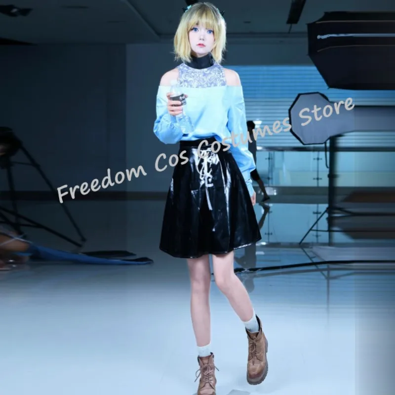 

Anime Oshi No Ko Memu Cho Cosplay Costume with Headwear Earrings Necklace Mem Cho Wig Uniform Suit Women Halloween Party suit