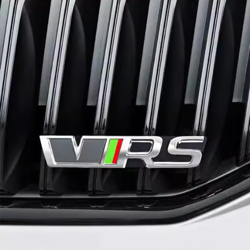 Metal 3D VRS Badge Car Front Grill Emblem VRS Rear Trunk Decal Stickers For Fabia Octavia Rapid Superb Yeti  Karoq Vision Kodiaq