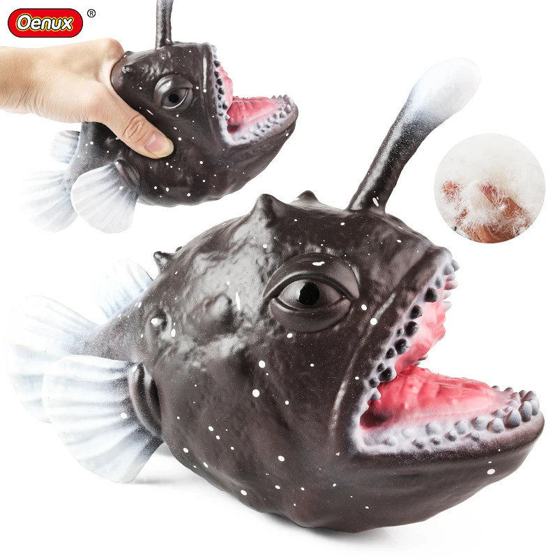 Oenux Ocean Animals Whale Shark Megalodon Crab Starfish Octopus Action Figures Soft Sea Life Model Educational Toy For Kids Gift