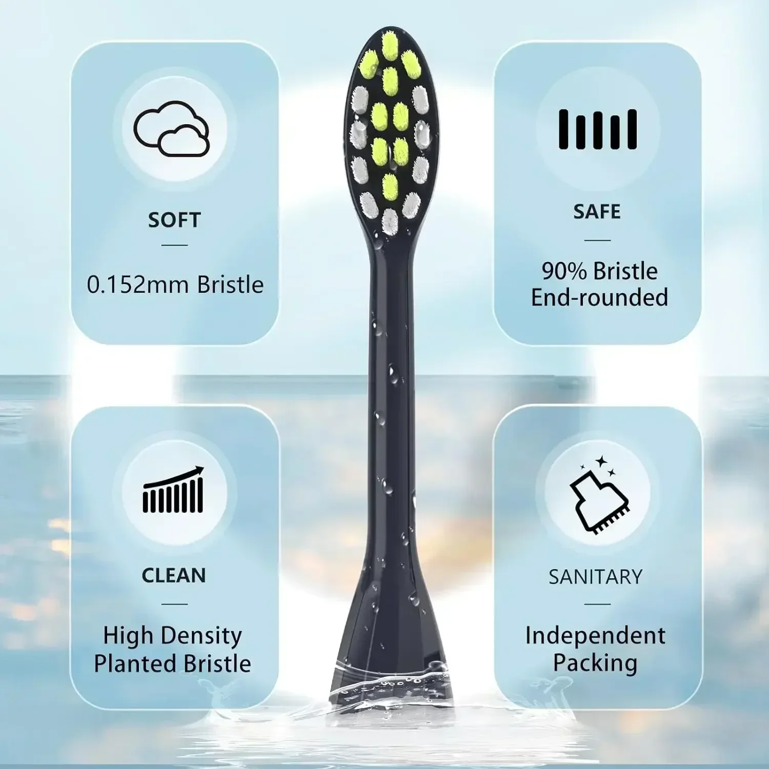 필립스 원 소닉케어 전동 칫솔 헤드, 교체용 칫솔 헤드, HY1100, HY1200, BH1022 와 호환 가능, 4 팩