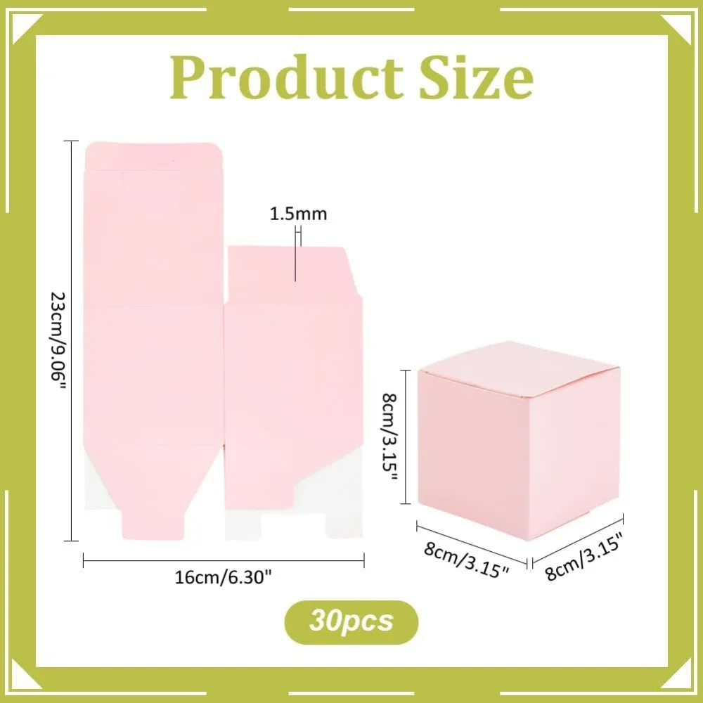 30pcs Small Paper Boxes 3x3x3 Inch Gift Cardboard Boxes Mini Gift Boxes with Lid Paper Gift Packaging Box Foldable Treat Tiny