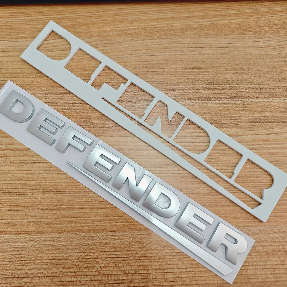 3D ABS Chrome Black Logo DEFENDER Emblem Letters Car Rear Trunk Badge For Land Rover Discovery Defender Sticker Accessories