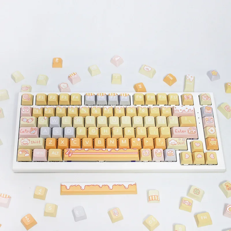 Be Hungry and Sleepy Personality Key Cap XDA Profile 123 Key PBT Thermal Sublimation  Keycaps for Mechanical Gaming Keyboard